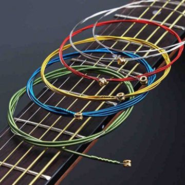 Multicolor 6-in-1 E-A Guitar Strings - 1