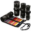 Calligraphy Canvas Roll Pencil Case - 72 Holes Stationery Pouch - 5