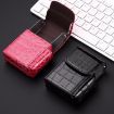 Black PU Leather Case: Cigarettes, Lighter, Business Cards (100 Patterns) - 2