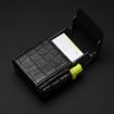 Lychee Pattern Black PU Leather Cigarette & Lighter Business Card Case - 3