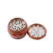 Yellow M Size Wood Drum Smoke Grinder Tobacco Spice Crusher - 3