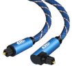 EMK 20m Blue 90 Swivel Adjustable Optical Audio Cable - 1