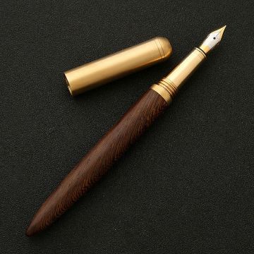 Wenge Wood Luxury Fountain Pen - School Office Gift Supplies - 1