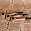 Solid Wood Tobacco Pipe with Smoke Filter and Mouthpiece Holder - 5