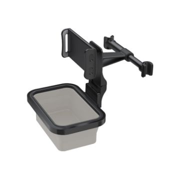 CHZ-12 Car Rear Pillow Telescopic Phone Holder (Light Grey) - 1