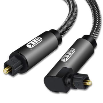 EMK 5m Nylon Optical Audio Cable with 90 Rotatable Plug (Black) - 1