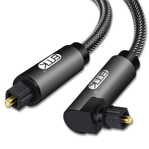EMK 90 Swivel Adjustable 360 Optical Audio Cable, 30m Black - 1
