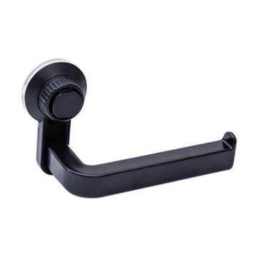 Suction Cup Removable Wall-Mount Toilet Paper Holder (Black) - 1