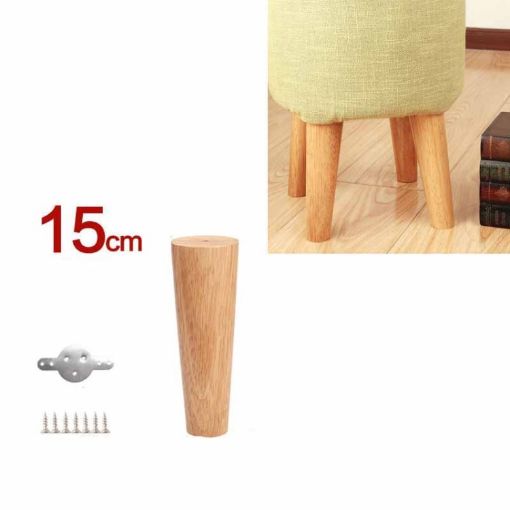 Solid Wood Vertical Furniture Leg 15cm for Sofa & Cabinet - 1