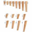 Solid Wood Vertical Furniture Leg 15cm for Sofa & Cabinet - 5