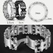 Stainless Steel Outdoor Survival Tool Bracelet for Men (Narrow Silver) - 3