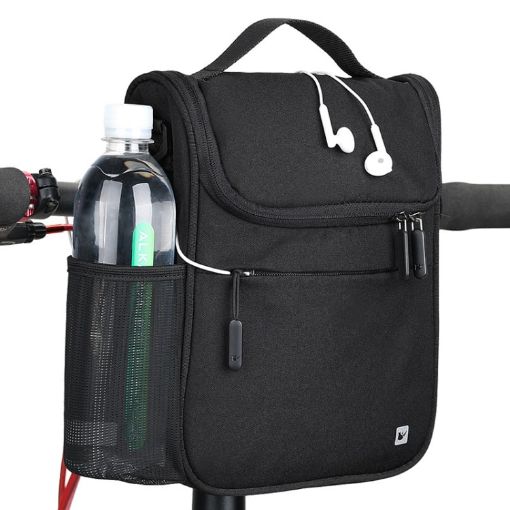 Rhinowalk Multi-function Bicycle Front Handle Bag - Full Black - 1