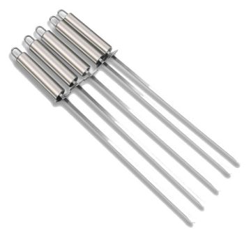 BBQ Skewer Set: 5 PCS Stainless Steel Pins with Heat-Proof Handles - 1