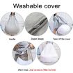 Brown Lazy Sofa Bean Bag Chair Cover, 70x80cm Fabric - 6