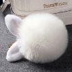 Magenta Fake Rabbit Fur Pom Ball Keychain - 4