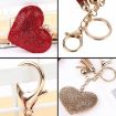 Dark Blue Heart Keychain Leather Tassel Gold Key Holder Gift - 4