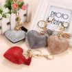 Dark Blue Heart Keychain Leather Tassel Gold Key Holder Gift - 5