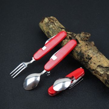 4 in 1 Stainless Steel Multifunctional Folding Cutlery Set - 1