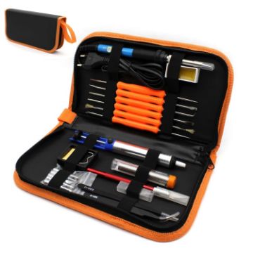 60W Adjustable Electric Soldering Iron Kit + 5 Tips, US Plug (Orange) - 1