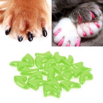 20 PCS XS Green Silicone Cat Nail Caps/Nail Protector Claw Cover - 1