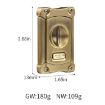 JIFENG 3 In 1 V Cigar Scissors Holder Cutter with Puncher (Gold Black) - 6