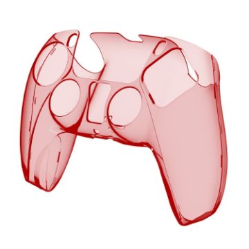 KJH PS5-002 Transparent Red Crystal Shell Wireless Controller Cover - 1