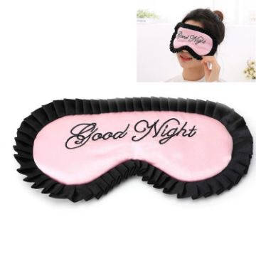 Pink Comfortable Imitation Silk Satin Personalized Travel Sleep Mask - 1