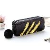 Reversible Sequin Pencil Case - Black+Gold, Super Big, Girls Gift - 2