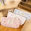 White Flower Floral Canvas Zipper Pencil Cases & Pen Bags - 2