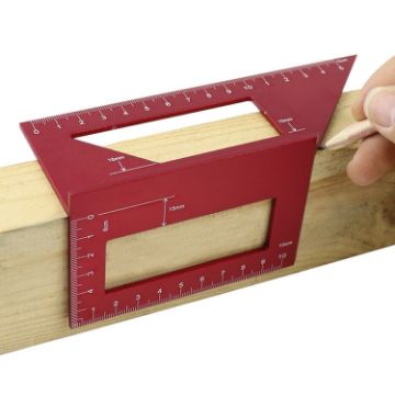 Red Aluminum Woodworking T-Square Multi-Function Marking Gauge - 1