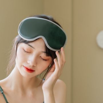 Portable USB Remote Control Steam Massage Eye Mask (Green) - 1