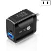 18W PD + QC 3.0 Fast Charger Adapter with LED, US Plug, Black - 1