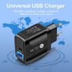 18W PD + QC 3.0 Fast Charger Adapter with LED, US Plug, Black - 4