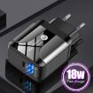 18W PD + QC 3.0 Fast Charger with LED - UK Plug, Black - 3