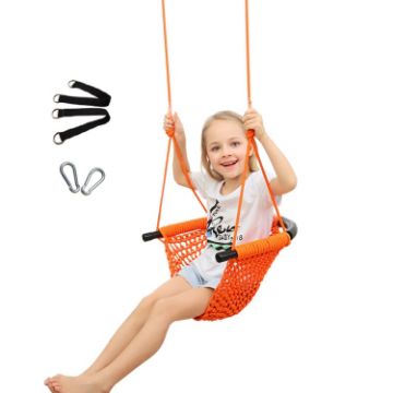 Hand-Woven Children Swing Chair for Indoor & Outdoor Use - 1