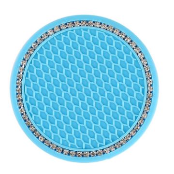Universal Car Anti-Slip Mat, Diamond Honeycomb Coaster (Blue White) - 1