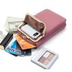 Ladies Black Pebbled Zipper Wallet & Mobile Phone Shoulder Bag H2107 - 5