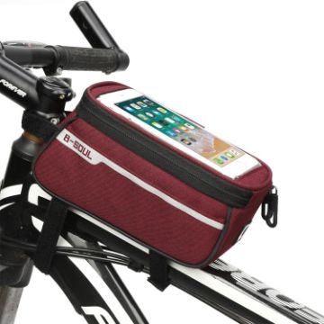 B-Soul YA249 Mountain Bike Front Beam Saddle Bag (Red) - 1
