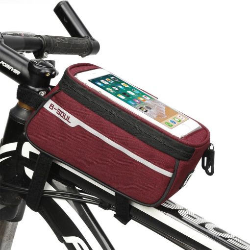 B-Soul YA249 Mountain Bike Front Beam Saddle Bag (Red) - 1