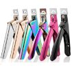 Colorful Titanium U-Shaped French Nail Cutter Stainless Steel Knife - 2
