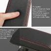 Universal Leather Car Armrest Box Pad (Black+Red Line) - 4