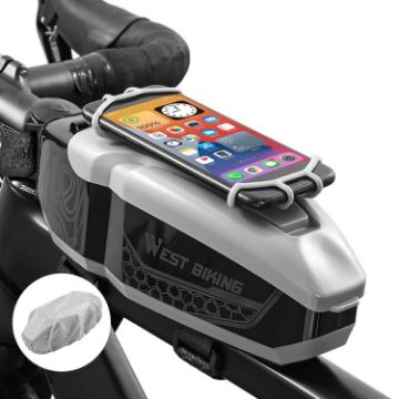 WEST BIKING Waterproof Bike Front Beam Bag (Dark Ash) - 1