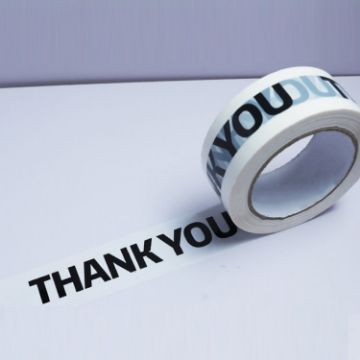 Express Thank You Sealing Tape - White Bottom, Black Text - 1