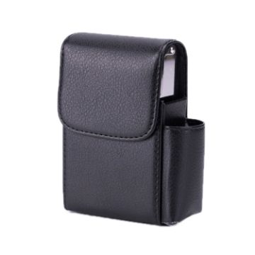 Fashion Business Card Case - Lychee Pattern Black Cigarette Box - 1
