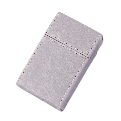 Gray Portable PU Leather Cigarette Case for Business - 1