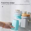 Wall-mounted Grey Magnetic Mouthwash Cup & Toothbrush Rack Set - 2