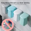 Wall-mounted Grey Magnetic Mouthwash Cup & Toothbrush Rack Set - 4