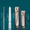 5pcs/Set Beige Anti-Splash Nail Scissors Portable Manicure Tool - 3