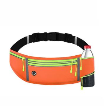 Outdoor Fitness Waist Bag with Phone Pocket & Bottle Holder, Orange - 1