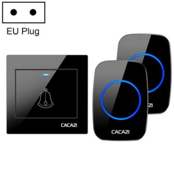 CACAZI H10 Wireless Music Doorbell EU Plug, No Battery (Black) - 1